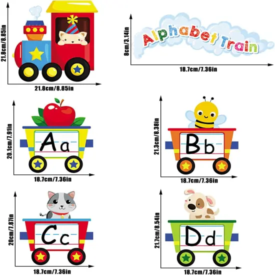 Alphabet Train Bulletin Board Set Animals Alphabet Line Cards {3}