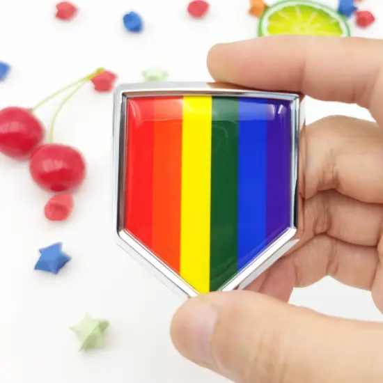 Rainbow Gay Pride Flag Decal Sticker LGBT Emblem Flags for Car Bumper, 2 Pack {2}