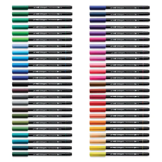 Kingart Twin-Tip Brush Pen Set - Set of 48 {1}