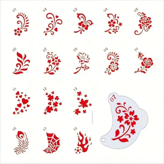 20 Reusable Body Paint Stencils for Party & Festival Makeup(white) {3}