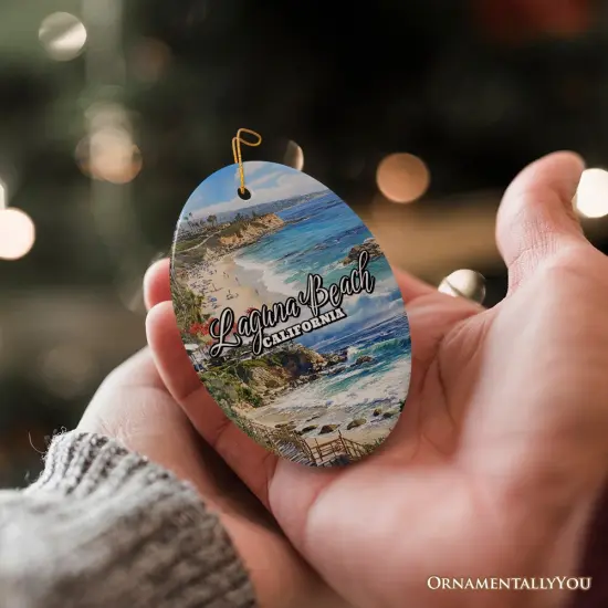 Laguna Beach Artistic Christmas Ornament, California Coastal Seaside Souvenir and Gift {6}