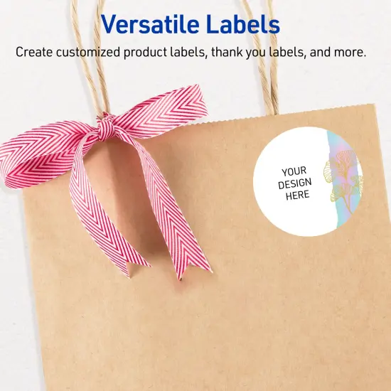 Avery Printable Round Labels with Sure Feed Technology, Pre-Printed Floral Design, Glossy White, 2" Diameter, Laser & Inkjet Compatible, 120 Total, Great for Branding, Marketing, and Events {6}