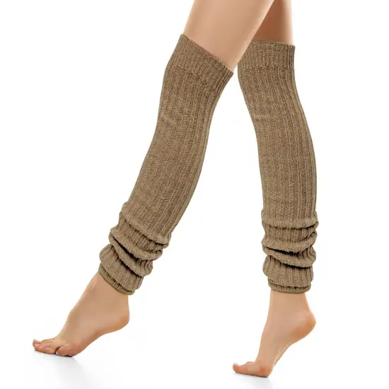 Wrapables Over The Knee Long Wool Blend Leg Warmers, Khaki {1}