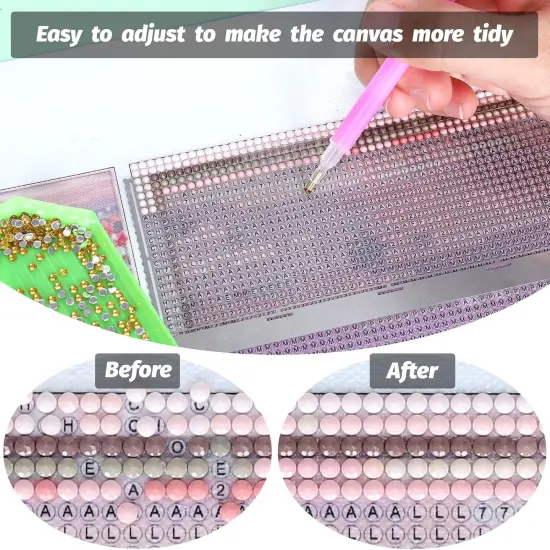 3Pcs Stainless Diamond Pasted Drawing Ruler Steel 5D Drawing Mesh Ruler with Fix Tools 240 520 1020 Blank Grids for Full Drill or Partial Drills DIY Art Crafts Diamond Painting Kits {4}