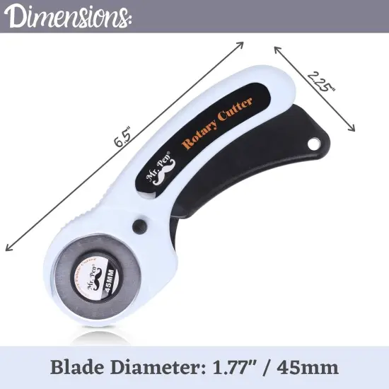 45mm Rotary Cutter with 1 Extra Blade, Ergonomic Handle, Rotary Cutter for Fabric, Fabric Cutter, Fabric Cutter Wheel, Fabric Rotary Cutter, Rotary Cutting Tool, Rotary Fabric Cutter {2}