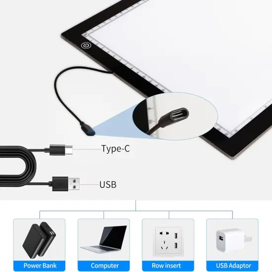 A4 Light Board for Diamond Painting - Tracing Light Box with Stand, Stepless Dimmable 3 Levels Brightness Light Pad {4}