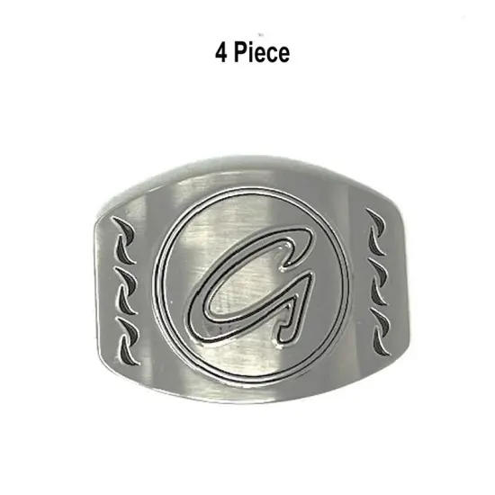 Belt Buckle Letter Casted Raised Nickle Plate 1.5" Loop Under with Prong {1}