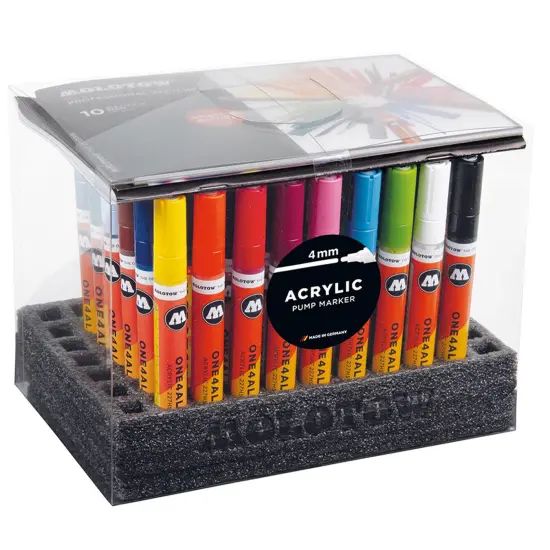 Molotow ONE4ALL Acrylic Paint Marker Complete Set, 4mm, Assorted Colors, 50 Markers Per Set, 1 Set Each (200.645) {2}