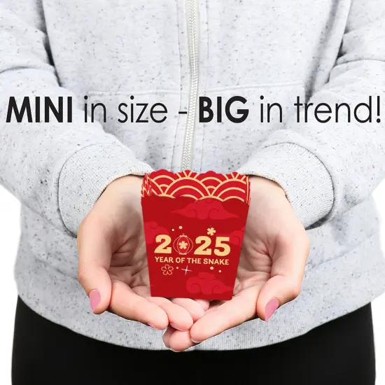 Big Dot of Happiness Lunar New Year - Party Mini Favor Boxes - 2025 Year of the Snake Treat Candy Boxes - Set of 12 {6}