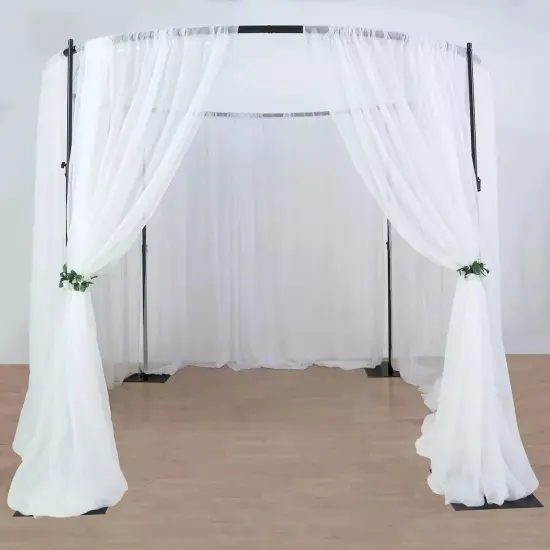 10 ft Black Adjustable 4 Post Round Wedding Arch Stand Backdrop Canopy Party {3}