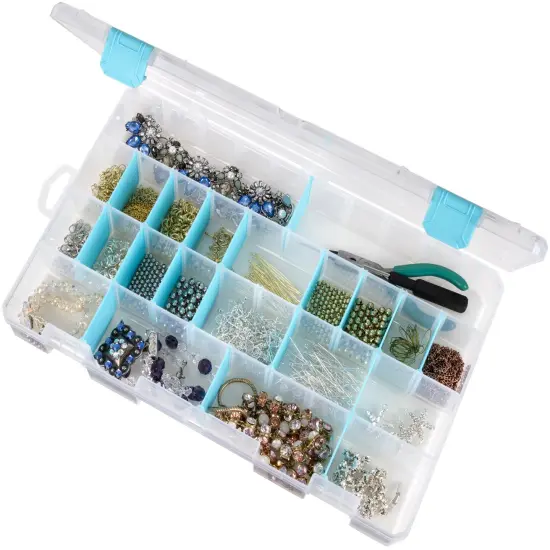 ArtBin Tarnish Inhibitor Solutions Box 4-15 Compartments-14"X8.5"X2" Translucent {5}