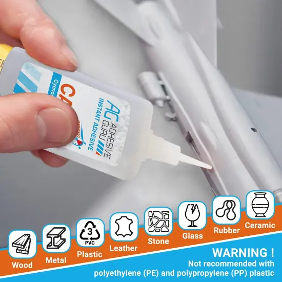 ADHESIVE GURU AG240G CA Glue 3.5 oz. Super Glue for Wood Working, DIY & Craft, Repairs, Multi-Purpose Clear Cyanoacrylate Adhesive {4}