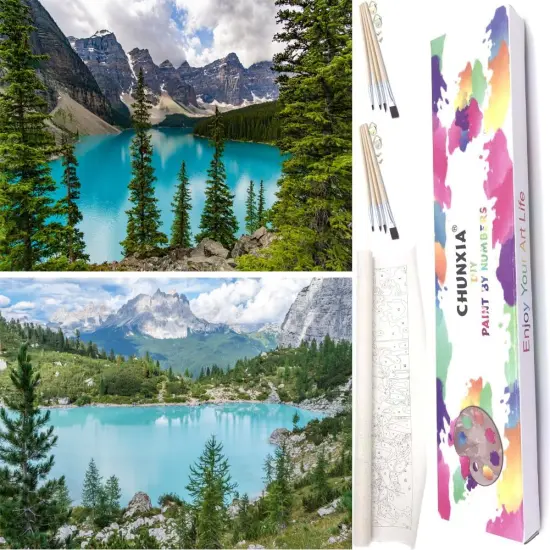 2 Pack Rolled Canvas Wall Art Easy Painting by Numbers Kit,12x16inch(255-256) {1}