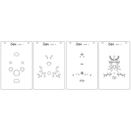 Sizzix A6 Layered Stencils 4/Pkg By Catherine Pooler-Folk Tree {5}