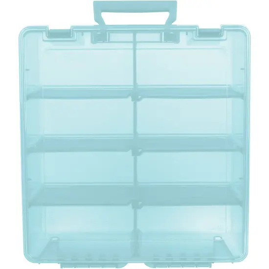 ArtBin Super Satchel Double Deep Box W/Dividers-15.25"X14"X6.25" Aqua Mist {3}
