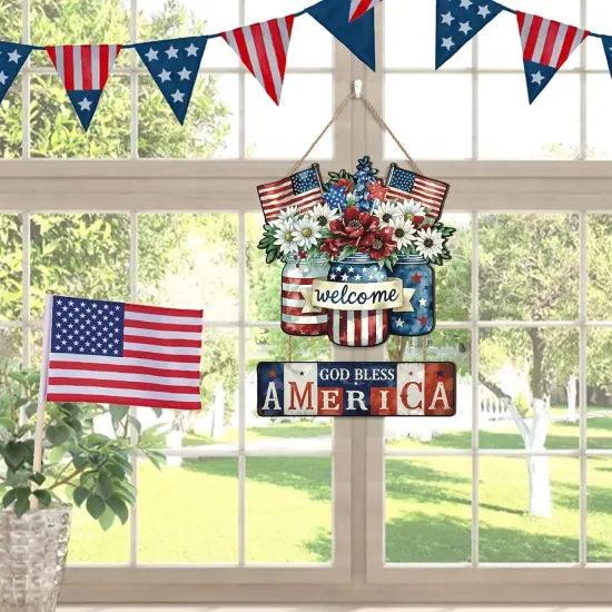 American Flag Bouquet Door Wall Decor (Colourful) {4}