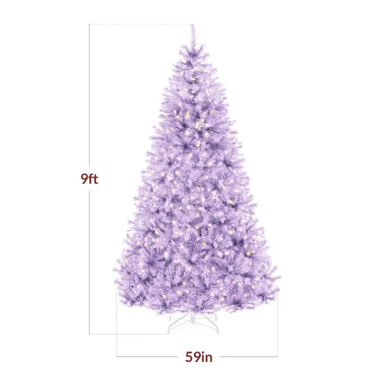 Best Choice Products Pre-Lit Lavender Christmas Tree, Artificial Full Holiday Decoration w/ Incandescent Lights {2}