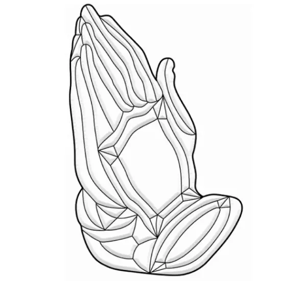 6" x 9-1/4" Exquisite Clear Glass Praying Hands Bevel Cluster EC149 {1}