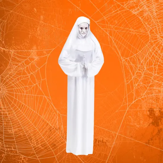 Adult Ghost Nun White Horror Habit Costume Accessory {2}