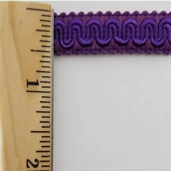 1/2" Scroll Braid Gimp w/ Backing - 12 Continuous Yards - Many Color Options! Purple {2}