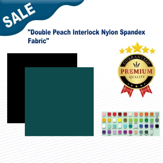 Double Peach Interlock Nylon Spandex Fabric Red {2}