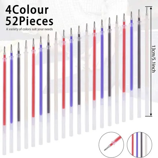 4 Pieces Heat Erasable Pens for Fabric with 28 Refills Fabric Marking Pens Fabric Markers for Quilting Sewing DIY Dressmaking Fabrics Tailors Chalk(32) {3}