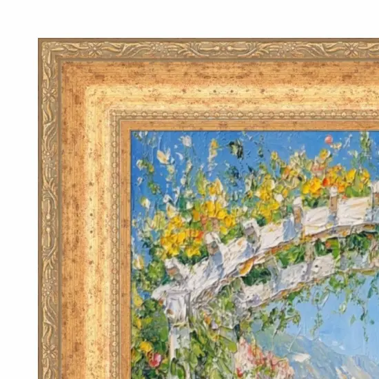 Wide Antique Gold Victorian Picture Frame 8.5x11 frame {1}