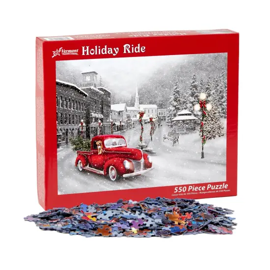 Vermont Christmas Holiday Ride Puzzle Art by Michael Shelton 24 x 18 550 Pieces {4}