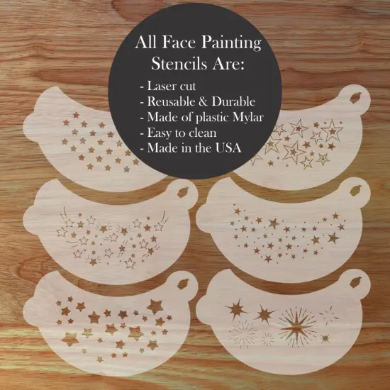 Stars Face Painting Stencil Set | Perfect for Face Painting, Temporary Tattoos, Birthday Party | Designer Stencils | {2}
