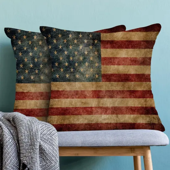 18 x 18 Inch Set of 2 Throw Pillows Covers for 4th of July Decorations {2}