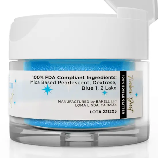 Bakell - Neon Blue Tinker Dust Edible Glitter (5g, 1x Jar) for Food, Desserts, and Beverages! {6}