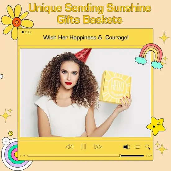 Unique 10pcs Birthday Gift Baskets for Women - Sister & Friendship Cheer Up Box with Get Well Soon & Sunshine Gifts! {2}
