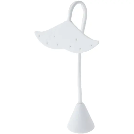 Plymor White Faux Leather Fish Tail Style, Four Pair Earring Display Stand, 3.25" W x 2" D x 5.625" H {1}