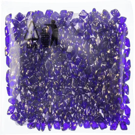 Matubo 2-Hole Czech Glass Gold Splash Gemduo Beads, 50g Colbalt Blue {2}