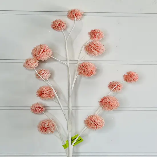 Elegant Blooms: 28-Inch Pink Snowball Allium Spray - Graceful Floral Accent for Your D&eacute;cor-85550PK {3}