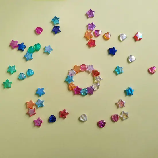 600 PCS Heart Star Shape Beads, AB Acrylic Bead Star Beads, for Jewelry Making DIY Bracelet arrings {4}