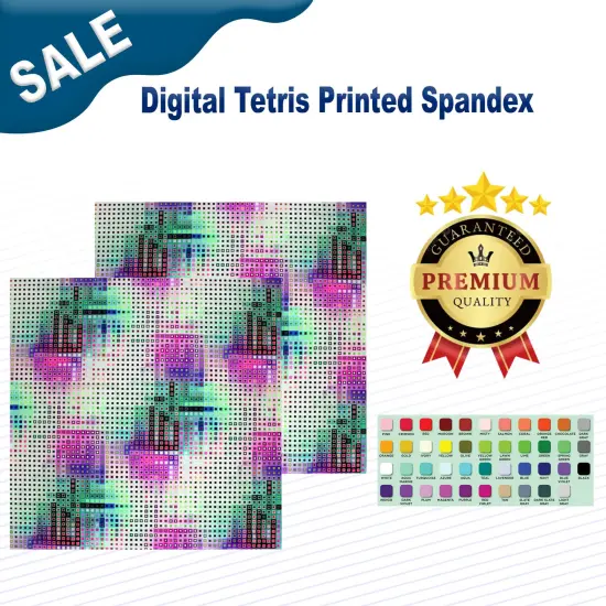 Digital Tetris Printed Spandex Fabric {1}