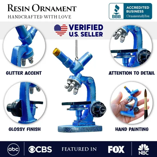 Microscope Lab Magic Science Ornament, Scientist Gift Christmas Decor {3}