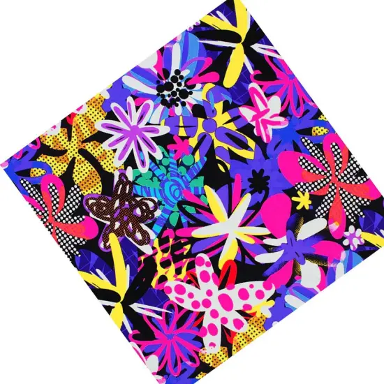Punk Rock Flowers Printed Spandex Fabric Multicolor {3}