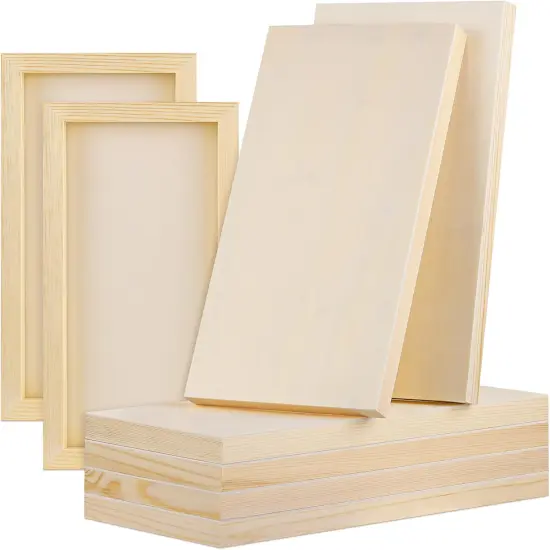 6 x 12 Inch Wooden Panels Canvas Unfinished Craft Wood {1}