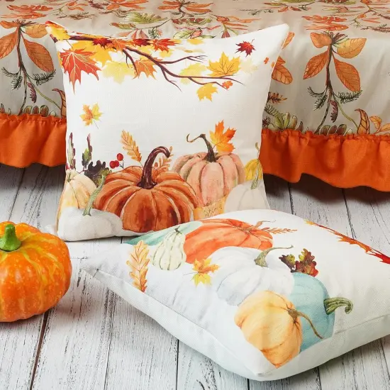 Set of 2 Fall Pumpkins Pillow Covers 20x20 Inch {3}