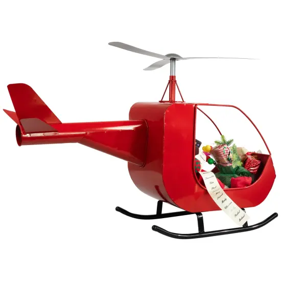 Northlight Lighted and Musical Santa Claus Helicopter Christmas Decoration - 31" Red {7}