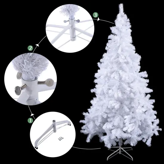 Costway Artificial PVC Christmas Tree W/Stand Holiday Season Indoor Outdoor Green {5}
