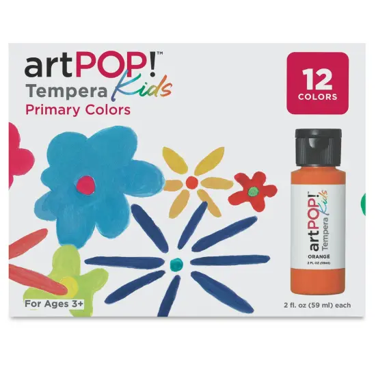 artPOP! Kids Tempera Paint Set, 12 Colors, 60 ml/2 fl oz Bottles, Vibrant Colors, Kids Paints for Arts and Crafts, School Projects, Rainy Day Activity {3}