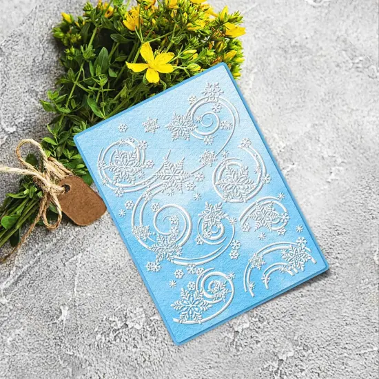 Winter Snowflake Plastic Embossing Folders for Card Making {2}