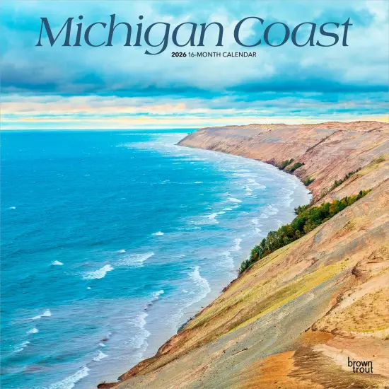 Michigan Coast | 2026 12 x 24 Inch (Hanging) Monthly Square Wall Calendar | Plastic-Free {1}
