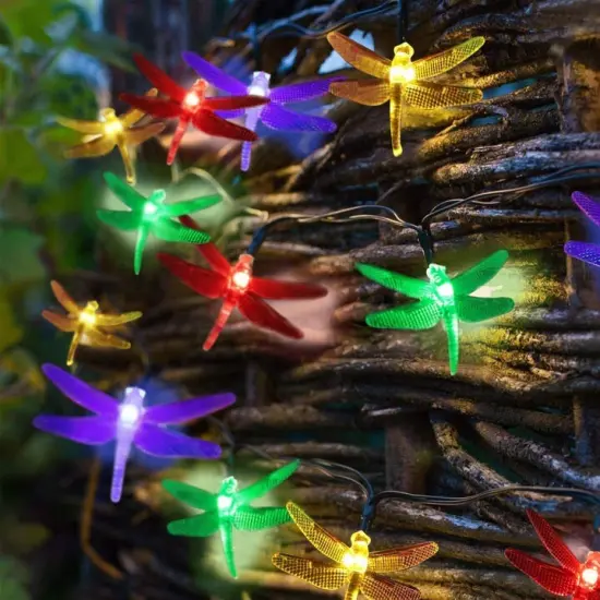 30 LED Solar String Light Dragonfly Multicolor {2}