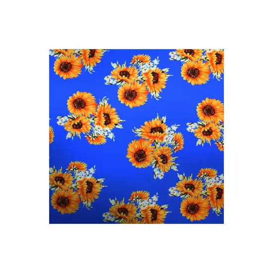 Sunflower Clusters Printed Spandex Fabric {5}
