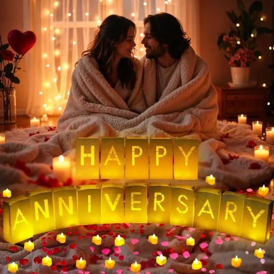 Happy Anniversary Decoration, Light Up Letters Luminaries Signs {1}