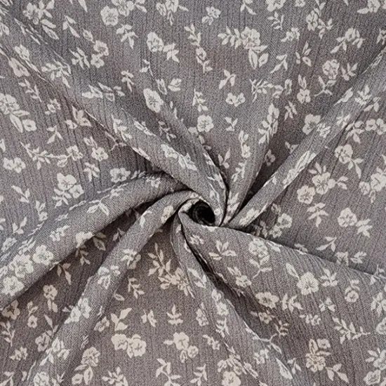 1 Yard Gray Rayon Crinkle Apparel Fabric Flowy Woven Texture, 50/52" Width {2}